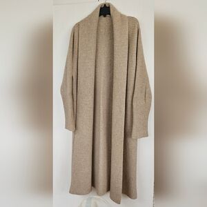 Black Goat Cashmere Ribbed Women's Cardigan